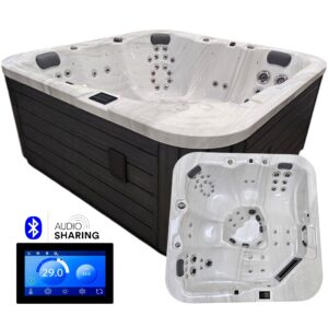 Spa ogrodowe Vulcano - 5 osobowe, biały marmurkowy