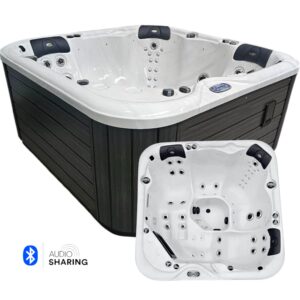 Spa ogrodowe Majorka - 5 osobowe, biały marmurkowy